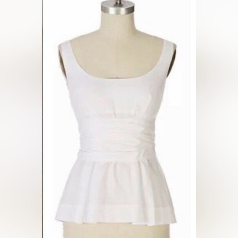 Anthropologie Viola white tieback sleeveless blouse 6